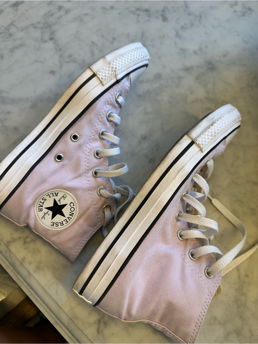 Converse High Top Sneakers in Pale Pink